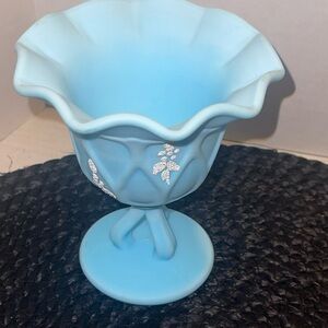 Westmoreland Blue Decorative Pedestal compote - Home Accents antique